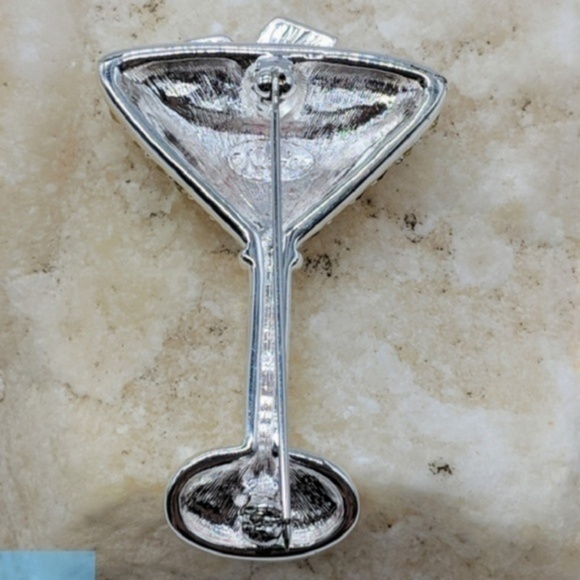 NAPIER Vintage Martini Glass pin Brooch - Picture 5 of 8